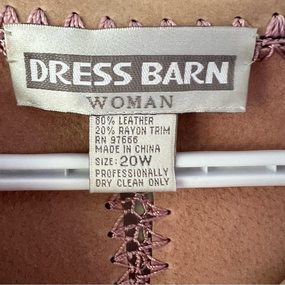 Dressbarn Leather Jacket Womens Long Sleeve Button Up Shingles Pink - Picture 12 of 12